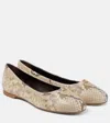 Shop Chloé Marcie Snake-effect Leather Ballet Flats In Beige