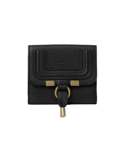 Chloé Marcie Square Leather Wallet In Black