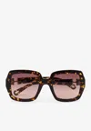 Chloé Marcie Square Sunglasses In Brown