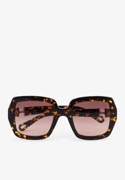 Chloé Marcie Square Sunglasses In Brown