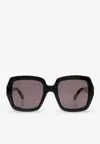 Chloé Womens Black Ch0301s Square-frame Acetate Sunglasses In Gray