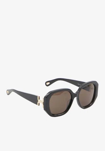Chloé Marcie Square Sunglasses In Gray