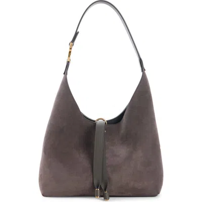 Chloé Marcie Suede Hobo Bag In Gray