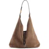 Chloé Marcie Hobo Bag In Grained Leather In Grey