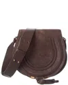 Chloé Marcie Suede Saddle Bag In Brown