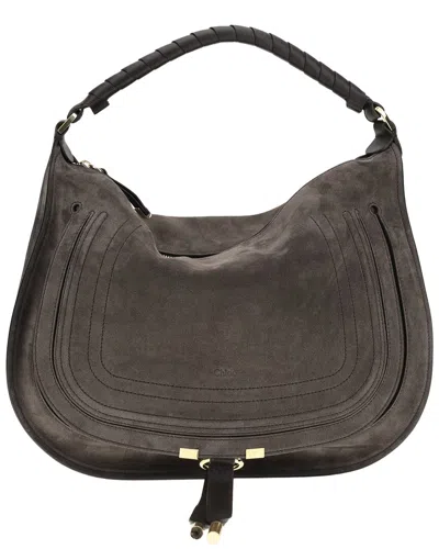 Chloé Chloe Marcie Suede Shoulder Bag In Brown