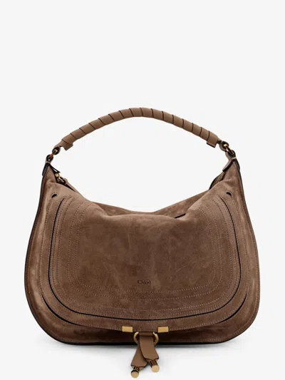Chloé Marcie Suede Shoulder Bag In Brown