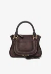 Chloé Rolled-handle Suede Tote Bag In Brown
