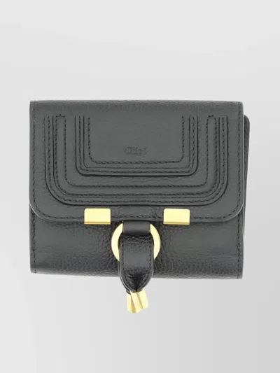 Chloé Marcie Textured Leather Purse In Black