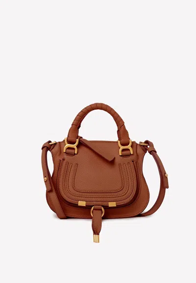 Chloé Marcie Versatile Shoulder Bag With Braided Detail In Brown