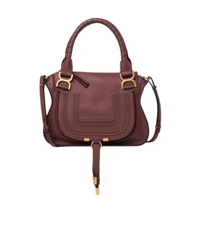 Chloé Marcie Top Handle Shoulder Bag In Brown