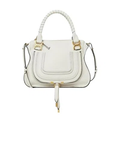 Chloé Marcie Tote Bag In White