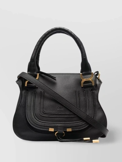 Chloé Black Leather Small Marcie Handbag  Nd Chloe Donna Tu