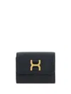 Chloé Chloe Womens Black Marcie Small Bifold Leather Wallet In Black