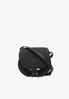 Chloé Marcie Woven Saddle Shoulder Bag In Black