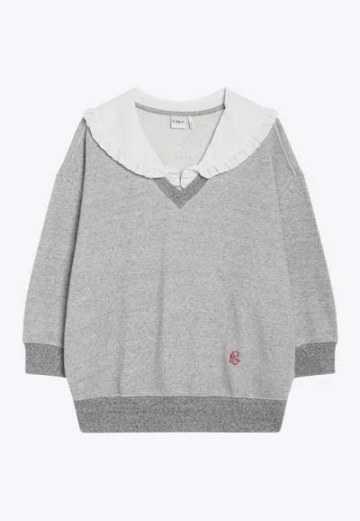 Chloé Marl Fleece Sweatshirt In Gray