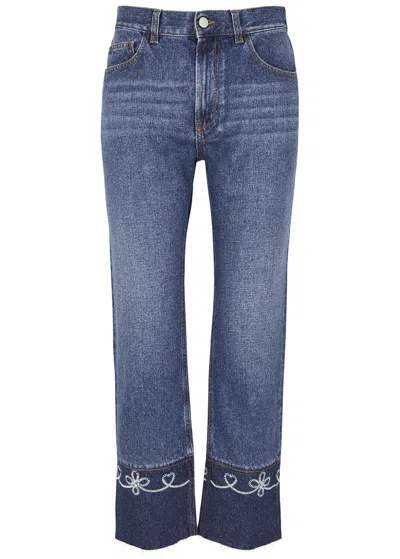 Chloé Chloe Masaya Cropped Straight-leg Jeans In Denim