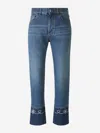 Chloé Chloe Masaya Cropped Straight-leg Jeans In Logo Patch On The Back