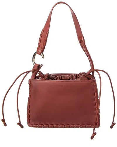 Chloé Mate Gusset Leather Shoulder Bag In Brown