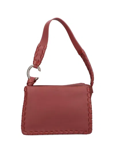 Chloé Mate Gusset Leather Shoulder Bag In Leather Brown