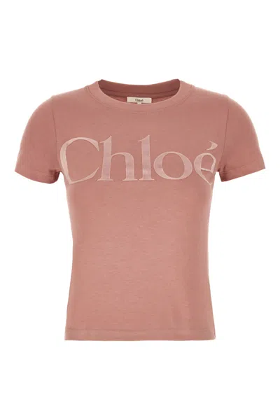 Chloé Cotton Crew-neck T-shirt In Purple