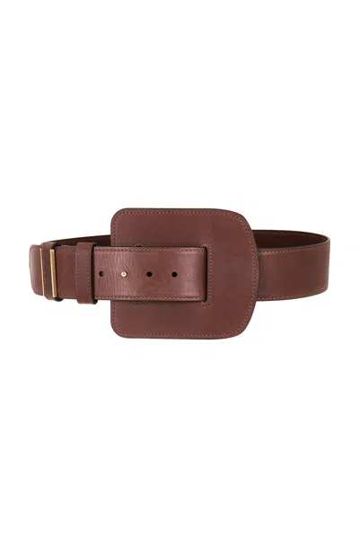Chloé Max Belt In Burnt Brown