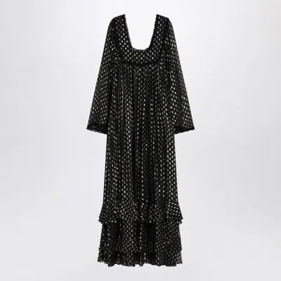 Chloé Maxi Black Dress With Lightweight Silk Ruffles