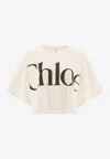 Chloé Women Cropped Boxy Logo T-shirt In White