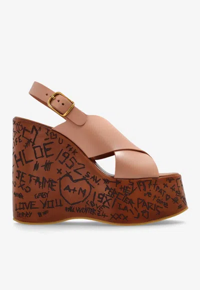 Chloé Chloe' Women Maxime Wedge Sandal In Brown