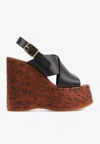 Chloé Maxime Leather Slingback Platform Wedge Sandals In Black