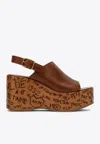 Chloé Womens Chloe Maxime Platform-sole Leather Wedges In Brown