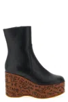 Chloé Graphic Print Ankle Boots With Platform Sole In Black
