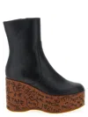 Chloé Graphic Print Ankle Boots With Platform Sole In Black