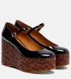 Chloé Maxime Patent Leather Platform Wedge Sandals In Black
