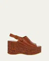 Chloé Womens Chloe Maxime Platform-sole Leather Wedges In Ginger Brown