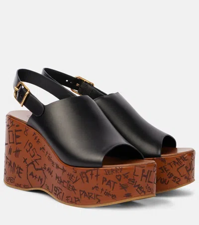 CHLOÉ CHLOÉ MAXIME LEATHER WEDGES