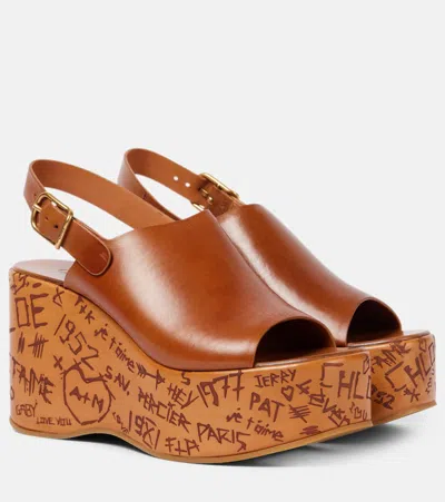 CHLOÉ CHLOÉ MAXIME LEATHER WEDGES