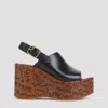 Chloé Maxime Wedge Sandals In Black