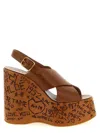 Chloé Maxime Leather Crisscross Platform Sandals