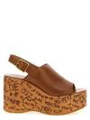 Chloé Women Maxime Wedge Sandals In Brown