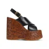 Chloé Black Leather Sandals With Cross-strap Design