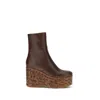Chloé Maxime Leather Ankle Boots In Brown