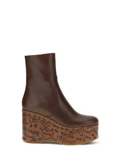 CHLOÉ MAXIME WEDGE ANKLE BOOTS