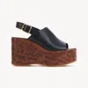 Chloé Maxime Wedge Sandals In Black