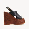 Chloé 130mm Maxime Leather Wedges In Brown