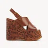 Chloé Maxime High Sandals Shoes In Brown