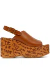 Chloé Womens Chloe Maxime Platform-sole Leather Wedges