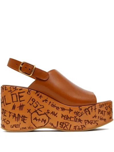 CHLOÉ CHLOÈ MAXIME WEDGE SANDALS