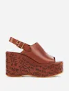 Chloé Womens Chloe Maxime Platform-sole Leather Wedges