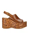 Chloé Womens Chloe Maxime Platform-sole Leather Wedges In Beige